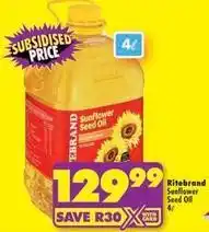 Shoprite Ritebrand - sunflower seed oil offer