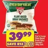 Shoprite Fry's - plant-based braai sausages offer