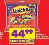 Shoprite Cadbury - lunchbar minis chocolate bar fun bags offer