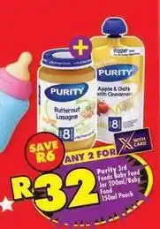 Shoprite Purity - butternut lasagne / baby food offer