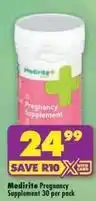 Shoprite Pregnancy supplement 30 per pack offer