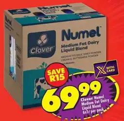 Shoprite Clover - medium fat dairy liquid blend 6x1l pack offer