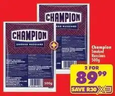 Shoprite Champion - smoked russians offer