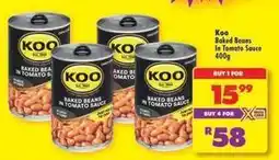 Shoprite Koo - baked beans in tomato sauce offer