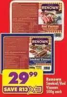 Shoprite Renown - smoked/red viennas offer