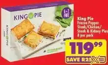 Shoprite Frozen - pepper steak/chicken/steak & kidney pies offer