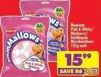 Shoprite Pink & white blueberry bubblegum marshmallows offer