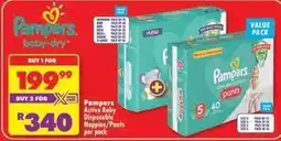 Shoprite Pampers - active baby disposable nippies/pants offer