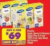 Shoprite Purity - apple, apricot & banana/apple/pear & prune 100% fruit juice blend offer