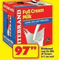 Shoprite Ritebrand - full cream milk offer