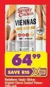 Shoprite Rainbow - original/cheese smoked viennas offer