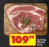 Shoprite Beef prime rib steak offer