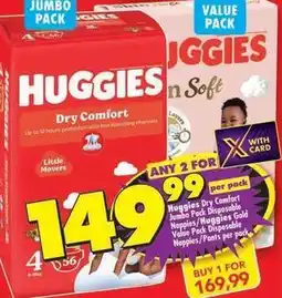 Shoprite Huggies - dry comfort disposable nappies/pants offer