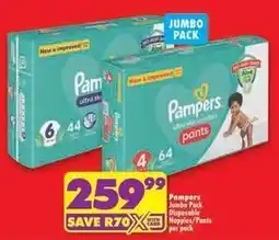 Shoprite Pampers - jumbo pack disposable diapers/pants offer