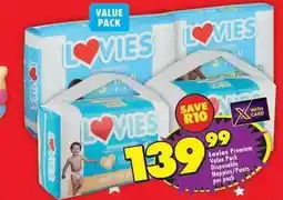 Shoprite Lovies - premium value pack disposable nippies/pants offer
