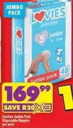 Shoprite Lovies - jumbo pack disposable nappies offer