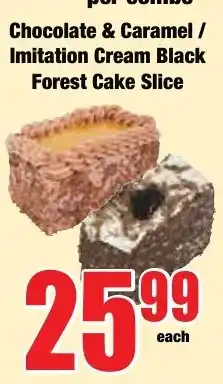 Boxer Superstores Chocolate & Caramel / Imitation Cream Black Forest Cake Slice offer