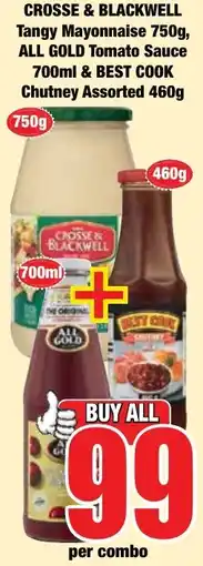 Boxer Superstores Crosse & Blackwell Tangy Mayonnaise ALL GOLD Tomato Sauce BEST COOK Chutney Assorted offer