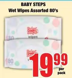 Boxer Superstores BABY STEPS Wet Wipes Assorted offer