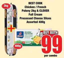 Boxer Superstores BEST COOK Chicken / French Polony & CLOVER Full Cream Processed Cheese Slices Assorted offer
