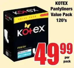 Boxer Superstores Kotex Pantyliners offer