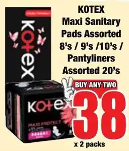 Boxer Superstores Kotex Maxi Sanitary Pads Assorted offer