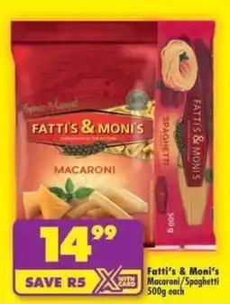 Shoprite Fatti's & Moni's Macaroni/Spaghetti offer