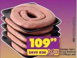Shoprite Farmer Joe's Frozen Braaiwors offer