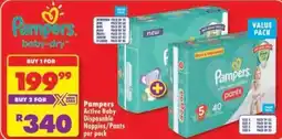 Shoprite Pampers Active Baby Disposable Nappies/Pants offer