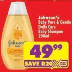 Shoprite Johnson's Baby Pure & Gentle Daily Care Baby Shampoo offer