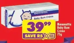 Shoprite Bennetts Baby Bum Crème offer