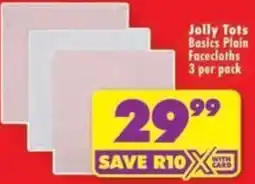 Shoprite Jolly Tots Basics Plain Facecloths offer