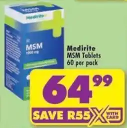 Shoprite Medirite MSM Tablets offer