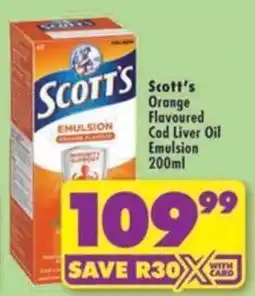 Shoprite Scott's Orange Flavoured Cod Liver Oil Emulsion offer