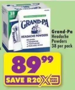 Shoprite Grand-Pa Headache Powders offer