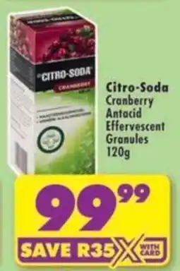 Shoprite Citro-Soda Cranberry Antacid Effervescent Granules offer