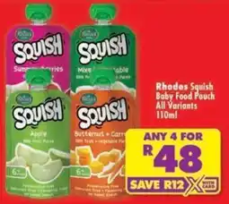 Shoprite Rhodes Squish Baby Food Pouch offer