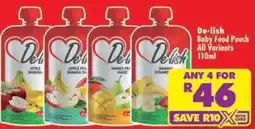 Shoprite De-lish Baby Food Pouch offer