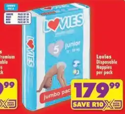 Shoprite Lovies Disposable Nappies offer