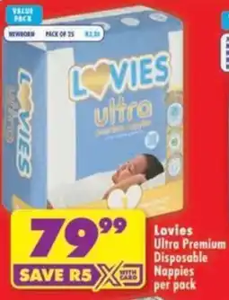 Shoprite Lovies Ultra Premium Disposable Nappies offer