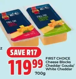 Elite Cash & Carry FIRST CHOICE Cheese Blocks Cheddar Gouda/White Cheddar offer
