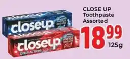 Elite Cash & Carry Close Up Toothpaste Assorted offer