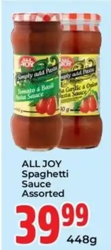 Elite Cash & Carry ALL JOY Spaghetti Sauce Assorted offer