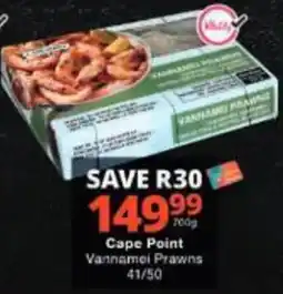 Checkers Cape Point Vannamai Prawns offer