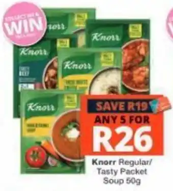 Checkers Knorr Regular/Tasty Packet Soup offer