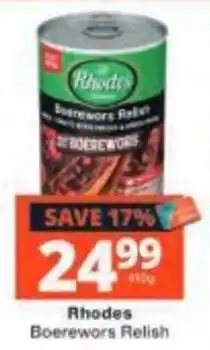 Checkers Rhodes Boerewors Relish offer