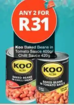 Checkers Koo Baked Beans in Tomato Sauce offer