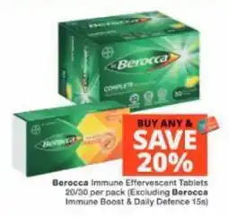 Checkers Berocca Immune Effervescent Tablets offer