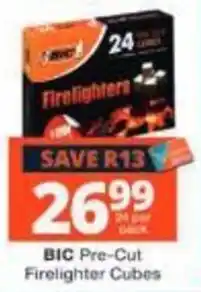 Checkers BIC Pre-Cut Firelighter Cubes offer