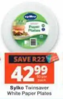 Checkers Sylko Twinsaver White Paper Plates offer